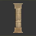 Classical Architectural Stone Columns In Different Heights Intact And Broken With Dark Background Reflection