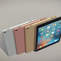 Apple iPad in Multiple Colors Silver Pink Gold Black with Screen Displaying Apps 3d model