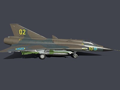 Fighter Saab 35 Multi-Purpose Supersonic Fighter Jet Fighter Aircraft model