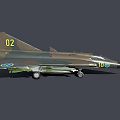Military Green Gray Fighter Jet With 02 10 Markings And Streamlined Design
