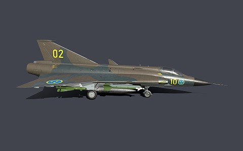 Fighter Saab 35 Multi-Purpose Supersonic Fighter Jet Fighter Aircraft 3d model