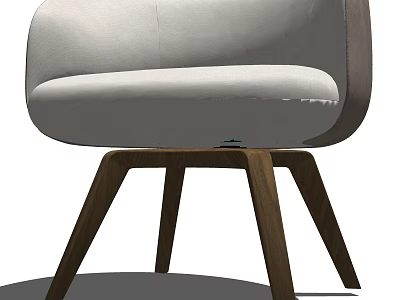 Modern Single Seater Sofa With Comfortable Cushion And Sleek Wooden Legs Design 3d model