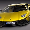 Yellow Luxury Sports Car Featuring Open Scissor Doors And Sharp Headlights Design
