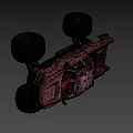 Red Monster Truck With Large Tires And Raised Suspension Design