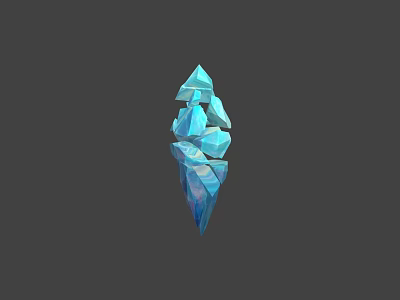 Blue Frost Crystal Design For Game Movie Character Element With Shiny Surface 3d model