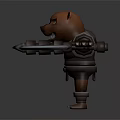 Fierce Bear Shaped 3D Character With Armor And Blade Arms Design