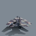 Camouflage Military Fighter Jet With Number 56 And Red Star Markings
