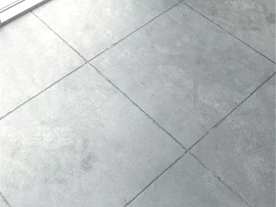 Gray Textured Floor Tile Components With Grouted Joints For Indoor Use 3d model
