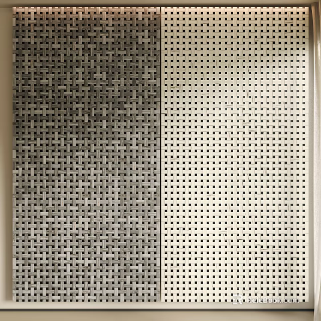 Stone and Wood Wall Panels With Textured And Perforated Patterns For Interior Design 3d model 
