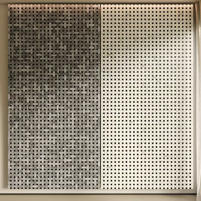 Stone and Wood Wall Panels With Textured And Perforated Patterns For Interior Design 3d model