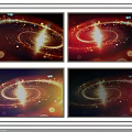 Technology Exhibition Hall Featuring Immersive Spiral Light Effects With Dynamic Colorful Halos