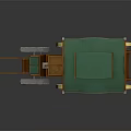 Vintage Wooden Horse Carriage With Green Roof And Golden Wheels Design