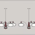 Modern Interior Chandeliers With Three Bulbs White Lampshades And Elegant Metal Frame