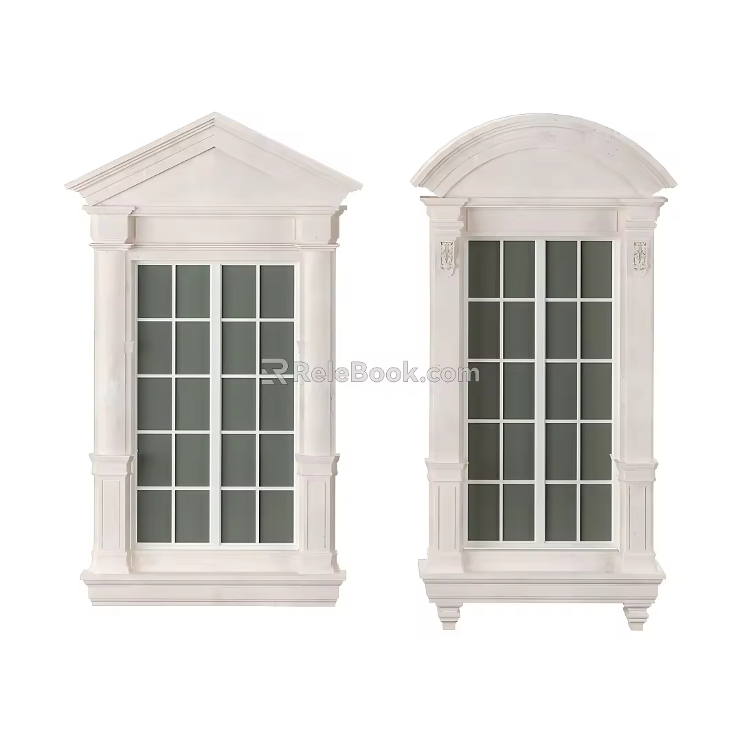 casement window glass window house window balcony window marble window sill 3d model