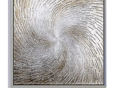 Modern Silver And Gold Picture Frame With Spiral Textured Decorative Pattern 3d model