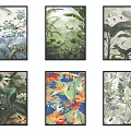 Six Different Botanical Paintings Featuring Tropical Plants Leaf And Floral Designs