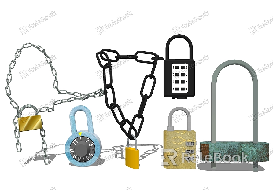 Iron chain password lock model