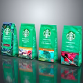 Starbucks Coffee Beans Collection With Green Packaging Featuring Ethiopia Colombia Verona