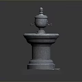Elegant Stone Decorative Fountain With Two Tiered Bowl And Square Base