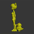 Modern game character girly girl 3d model