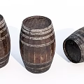 Rustic Wooden Barrel Decorative Ornament Set For Home Decor Accents