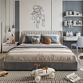 Modern Kids Bedroom Design With Astronaut Wall Art And Toys