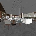 Modern Restaurant Buffet Restaurant 3d model