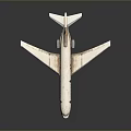Detailed White Airplane Model With Yellow Tail And Reflective Surface On Gray Background 3d model