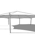 Modern Tensile Membrane Structure With Supporting Poles And Outdoor Shade