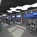 Auto Parts Specialty Store with Modern Display Area Wheels Tools and Workbenches