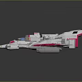 Futuristic Pink And White Spacecraft With Multiple Wings Blue Details For Space Exploration Mission