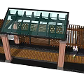Modern gallery frame combination gallery frame stool glass ceiling 3d model