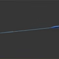 Blue Arrow Weapon With Metallic Shaft Sharp Arrowhead And Reflection On Black Background