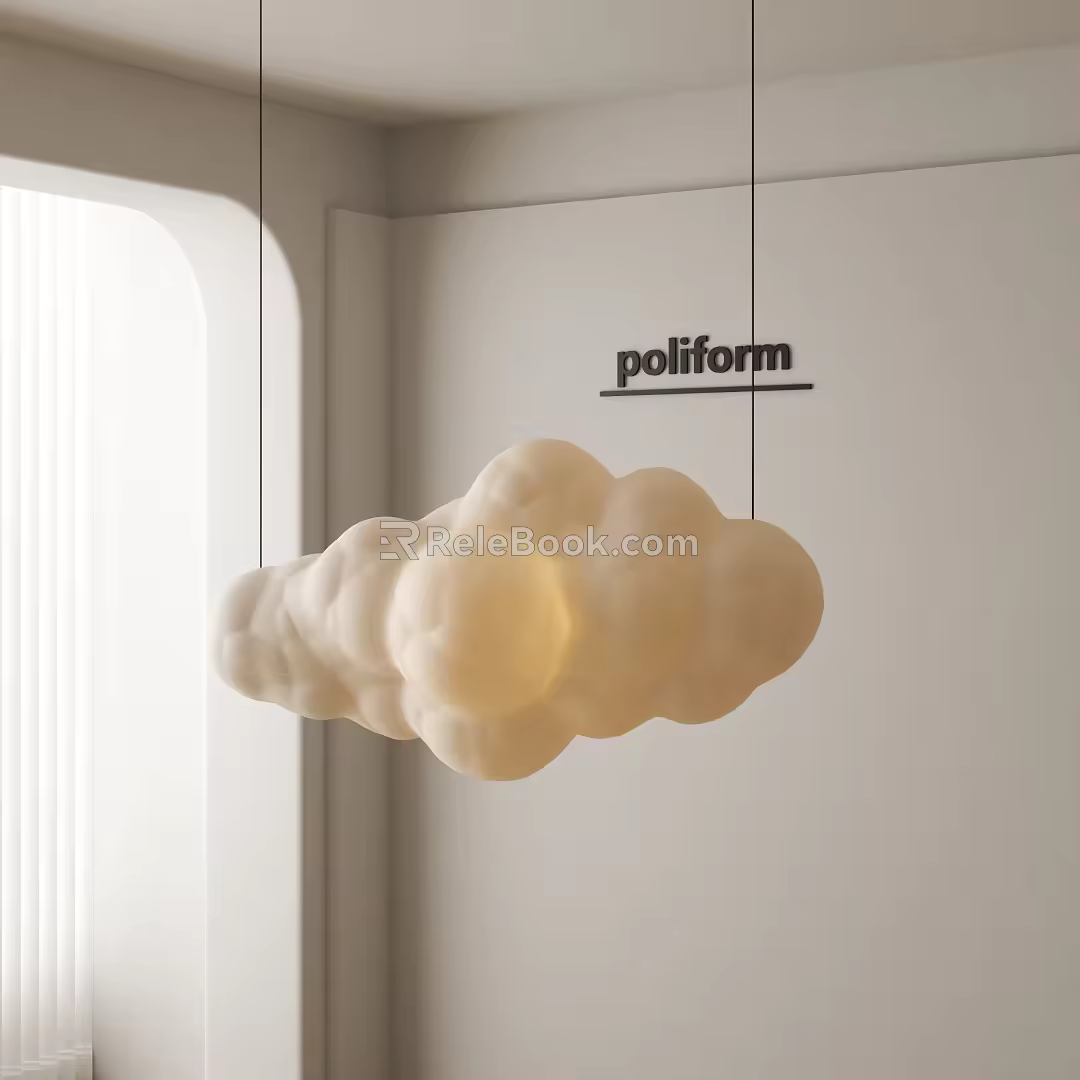 Modern Cloud Chandelier 3d model