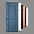 Blue Panel Interior Door With Various Color Options And Modern Design 3d model