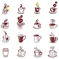Decorative Coffee Cup Wall Decor With Various Designs For Home Interior 3d model