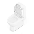 White Modern Toilet With Open Lid For Clean Contemporary Bathroom Design