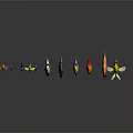 Colorful Tropical Fish With Various Colors Arranged In A Row Showing Different Shapes And Patterns