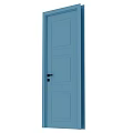 Modern Blue Sliding Door Interior Design With Panel Structure And Black Handle 3d model