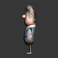 Cartoon Character In Blue Suit With Brown Hair And Red Tie Charming Appearance Design