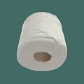 A Single Roll of White Patterned Toilet Paper on Green Background