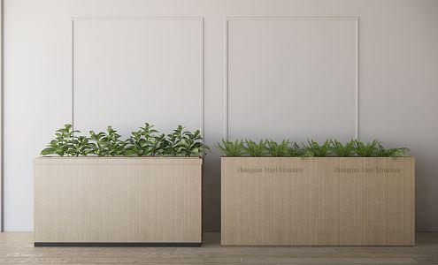 Modern Flower Box Green Plant Flower Box 3d model