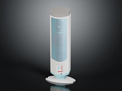 Sleek Modern Vertical Bluetooth Speaker With Transparent Panel And LED Controls 3d model