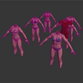 Colorful 3D Female Swimwear Models With Different Styles And White Background