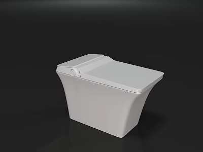 Modern White Toilet Design With Sleek Surface And Compact Structure 3d model