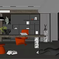 Modern study 3d model