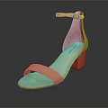 Simple Design Beige Sandals With Ankle Strap And Block Heel For Everyday Wear