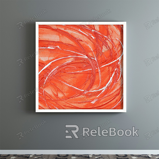 Modern Oil Painting Simple Red Living Room Abstract Decorative Painting model