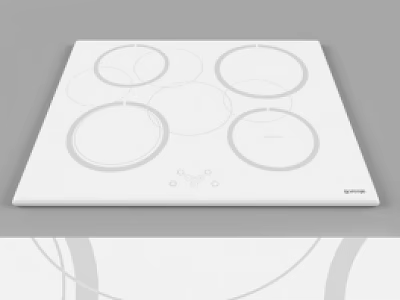 Smeg White Electric Cooktop With Circular Heating Zones And Control Buttons 3d model