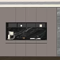 Modern Light Brown Sideboard With LED Lighting Glass Display Shelves And Storage